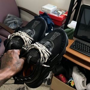 Black size 40 Euro Versace shoes I wear a 7.5 - 8 American